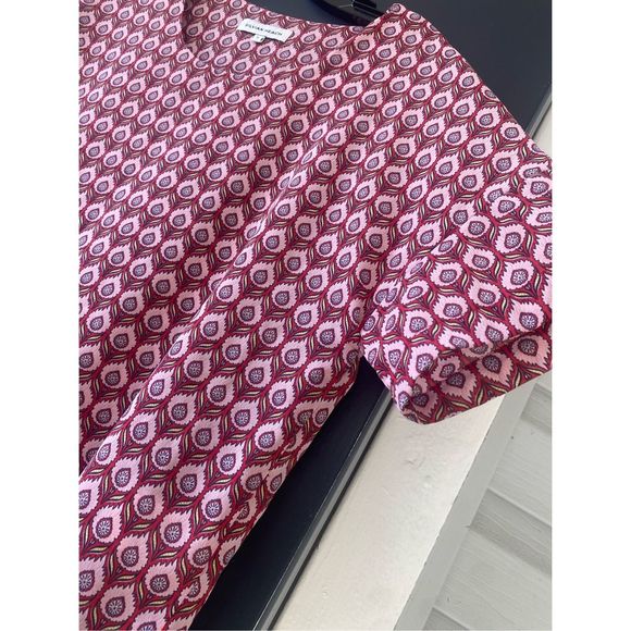 Silvian Heach Peacock Top, Pink Red Blouse, Size Small - Picture 2 of 9